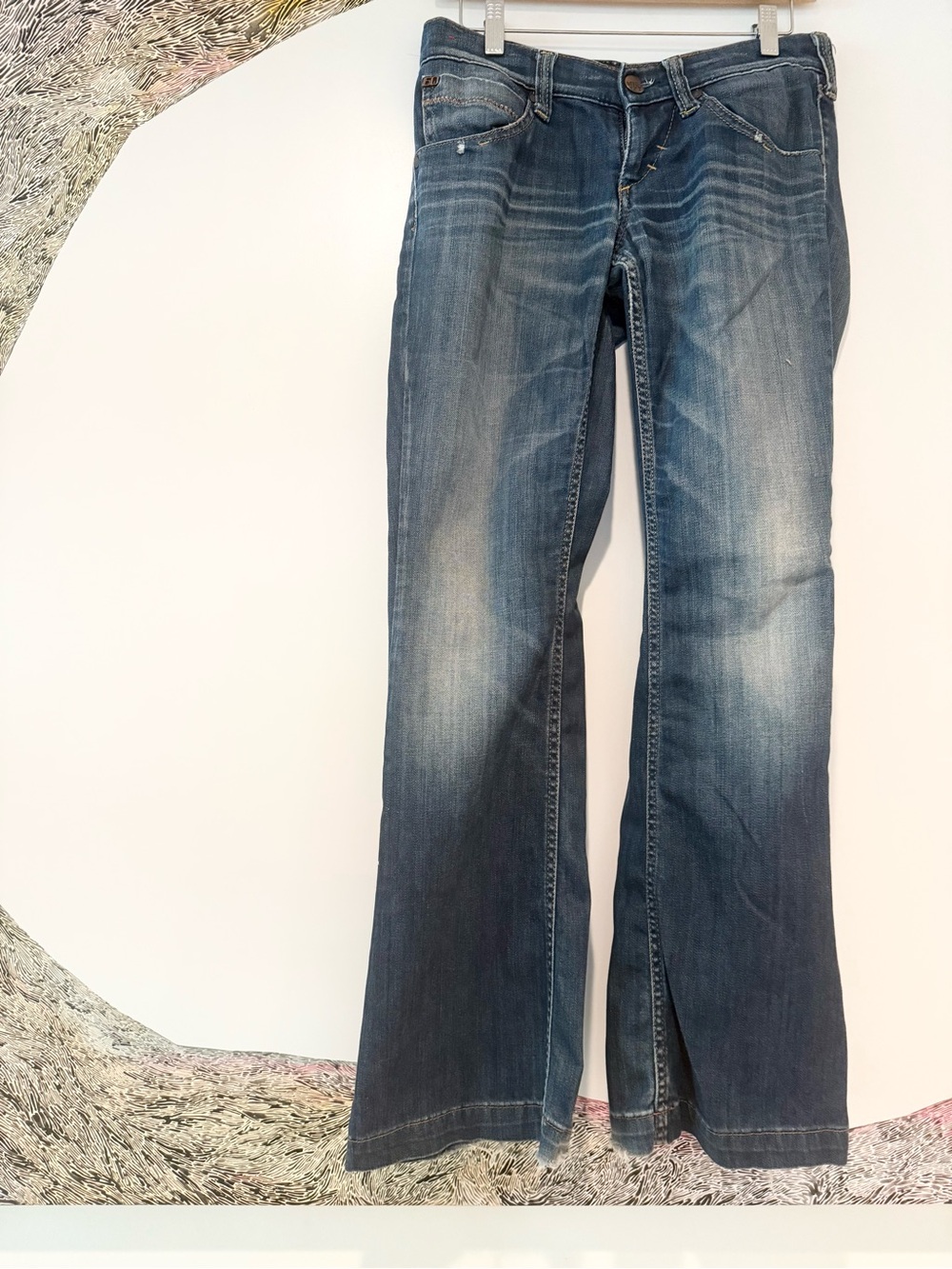 Miss Sixty Vintage 90s Blue Boot Cut Jeans with Subtle Whiskering 29